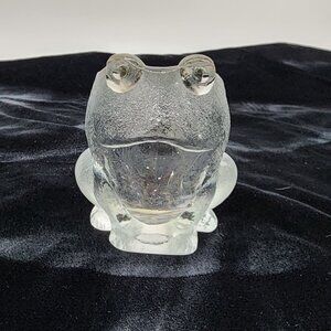 Textured Glass Frog Votive Candle Holder Carolina Critters 3.5" VTG